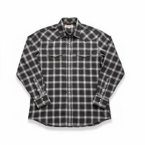 Miller Ranch Pearl Snap Shirt Western Cowboy Rodeo Long Sleeve Plaid Blue L